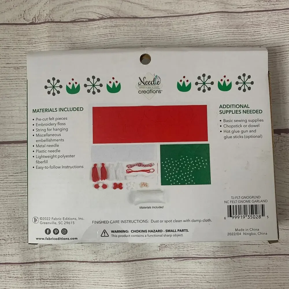 Needle Creations Christmas Gnome Felt Garland Kit 48